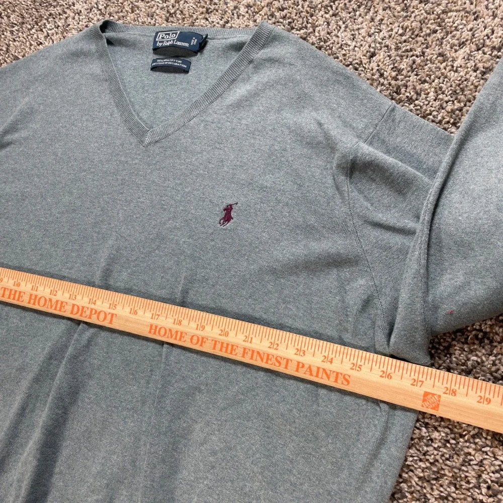 Polo Ralph Lauren Men's 4XB Big V-Neck Sweater Pima Cotton Sage Green Pony